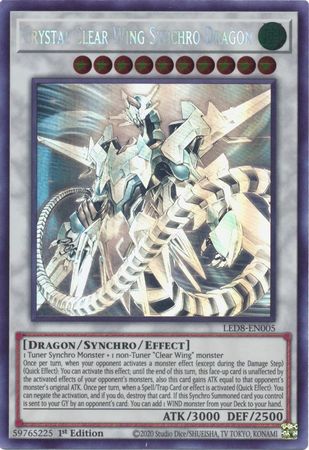 Crystal Clear Wing Synchro Dragon [LED8-EN005] Ghost Rare | Rock City Comics