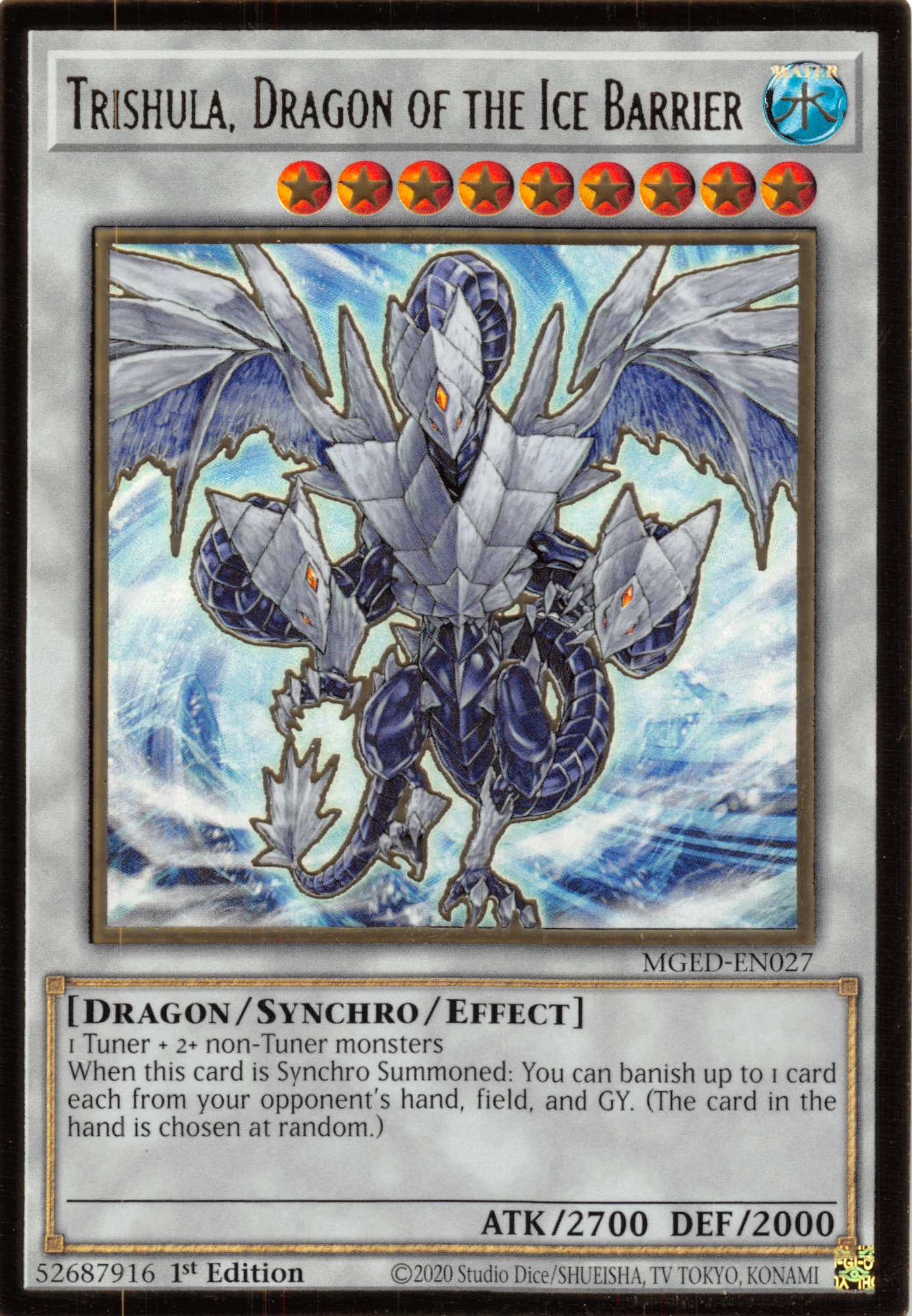 Trishula, Dragon of the Ice Barrier [MGED-EN027] Gold Rare | Rock City Comics