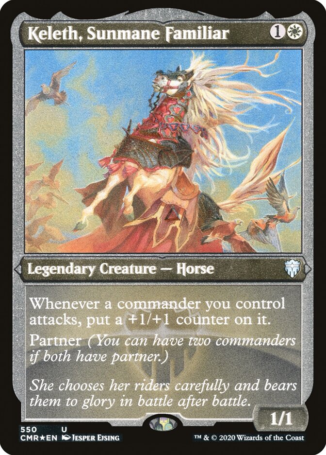 Keleth, Sunmane Familiar (Etched) [Commander Legends] | Rock City Comics