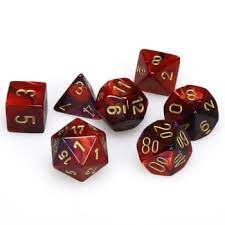 Mini Chessex 7-Die Set: Red/ Gold | Rock City Comics