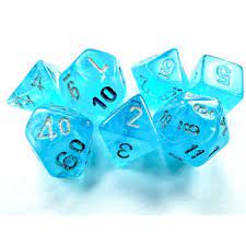 Mini Chessex 7-Die Set: Sky/ Silver | Rock City Comics