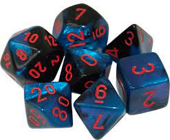 Mini Chessex 7-Die Set: Black-Starlight/ Red | Rock City Comics