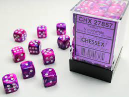 Chessex 36d6 Violet/White | Rock City Comics