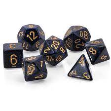 Chessex 7-Die set Golden Cobalt | Rock City Comics