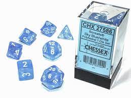 Chessex 7-Die set Sky Blue/ White | Rock City Comics