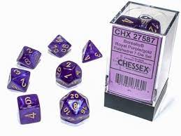 Chessex 7-Die set Royal Purple/ Gold | Rock City Comics