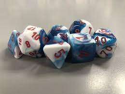 Chessex 7-Die set Astral Blue-White/ Red | Rock City Comics