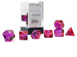 Chessex 7-Die set Red-Violet/ Gold | Rock City Comics