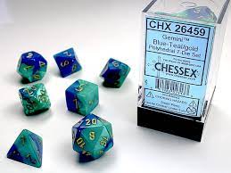 Chessex 7-Die set Blue-Teal/ Gold | Rock City Comics