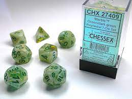 Chessex 7-Die set Green/ Dark Green | Rock City Comics