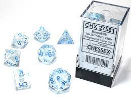 Chessex 7-Die set Icicle/ Light Blue | Rock City Comics