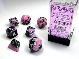 Chessex 7-Die set Black-Pink/ White | Rock City Comics