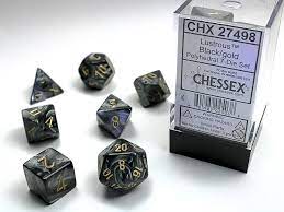 Chessex 7-Die set Black/ Gold | Rock City Comics