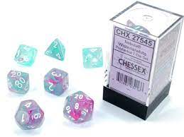 Chessex 7-Die set Wisteria/ White | Rock City Comics