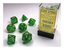 Chessex 7-Die set Maple Green/ Yellow | Rock City Comics