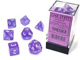 Chessex 7-Die set Purple/ White | Rock City Comics