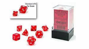 Chessex Mini 7-Die set Red/ White | Rock City Comics