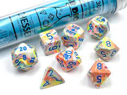 Chessex 7-Die set Kaleidoscope/ Blue | Rock City Comics