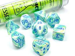 Chessex 7-Die set Garden/ Blue | Rock City Comics