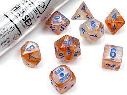 Chessex 7-Die set Rose Gold/ Light Blue | Rock City Comics