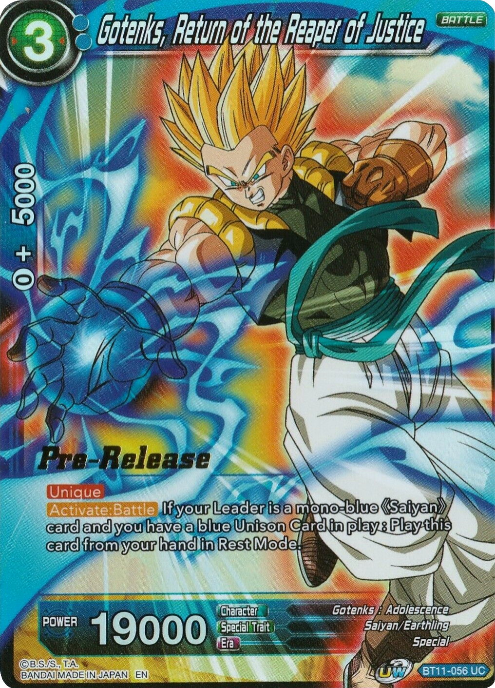 Gotenks, Return of the Reaper of Justice (BT11-056) [Vermilion Bloodline Prerelease Promos] | Rock City Comics