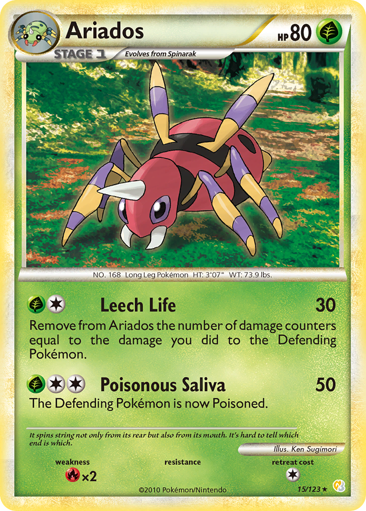 Ariados (15/123) [HeartGold & SoulSilver: Base Set] | Rock City Comics