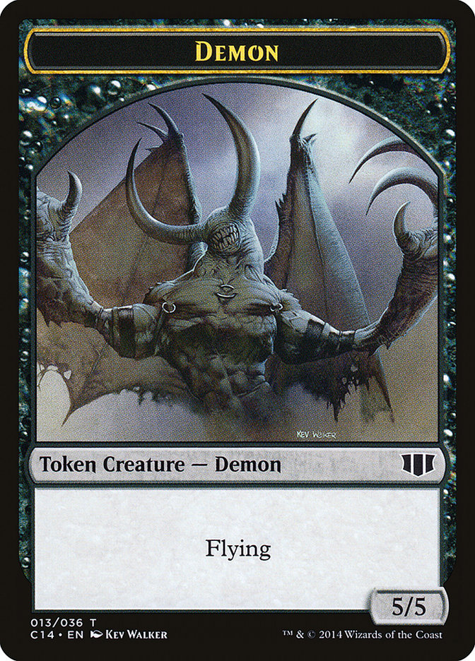 Demon (013/036) // Zombie (016/036) Double-sided Token [Commander 2014 Tokens] | Rock City Comics