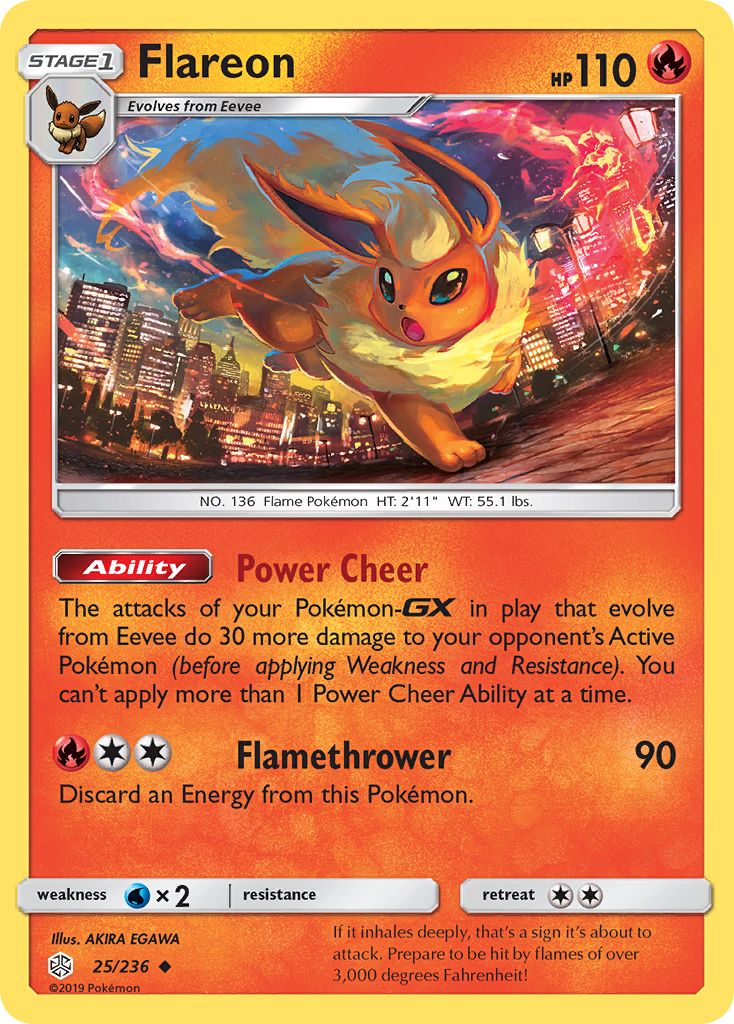 Flareon (25/236) [Sun & Moon: Cosmic Eclipse] | Rock City Comics