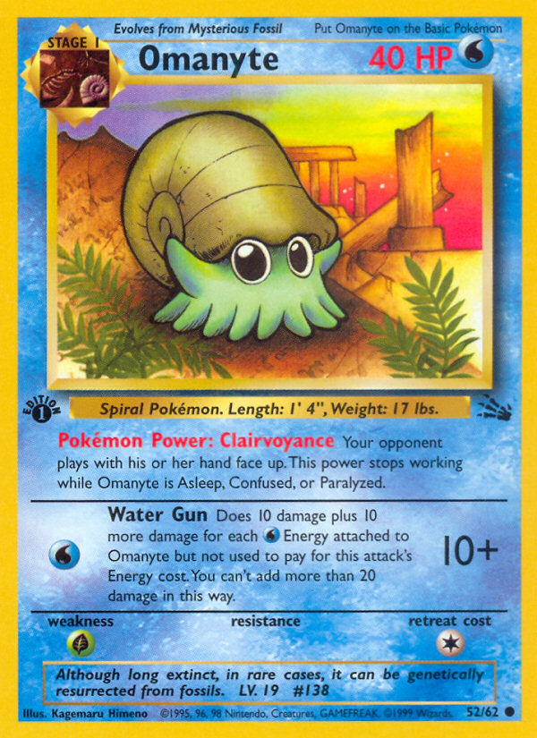 Omanyte (52/62) [Fossil 1st Edition] | Rock City Comics