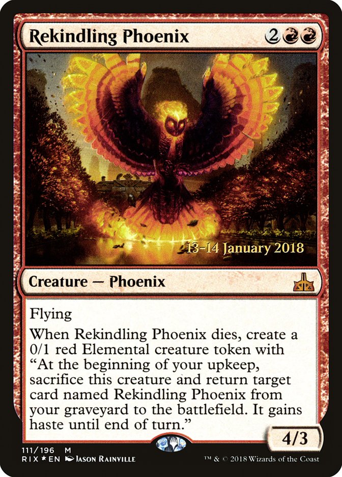 Rekindling Phoenix [Rivals of Ixalan Prerelease Promos] | Rock City Comics