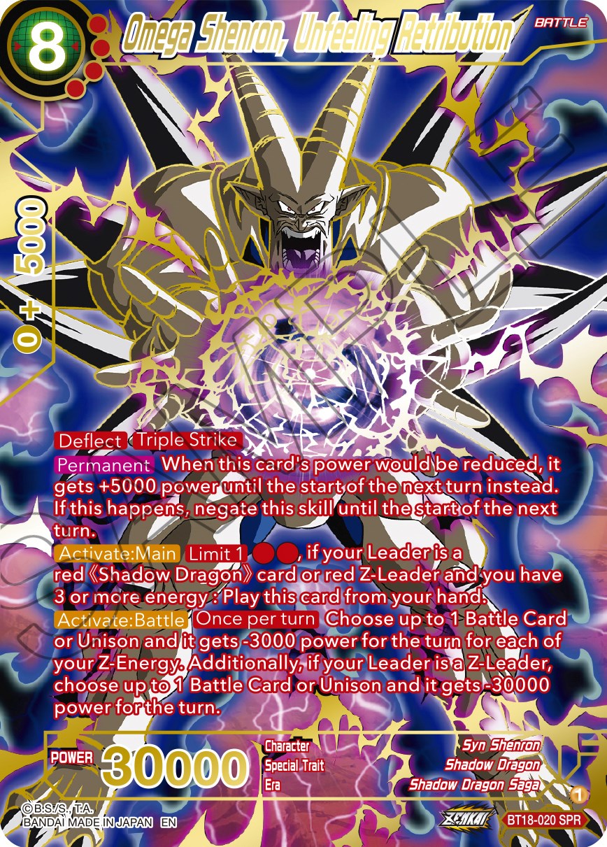 Omega Shenron, Unfeeling Retribution (SPR) (BT18-020) [Dawn of the Z-Legends] | Rock City Comics