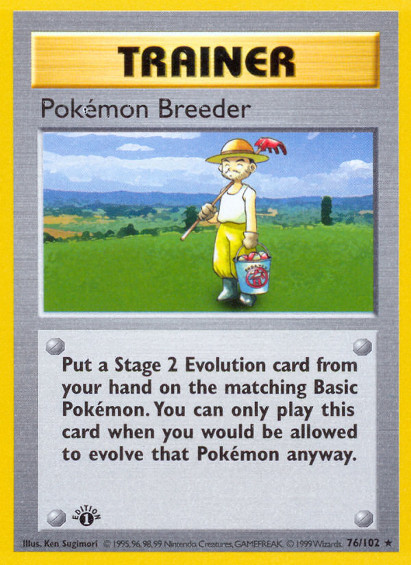 Pokemon Breeder (76/102) (Shadowless) [Base Set 1st Edition] | Rock City Comics