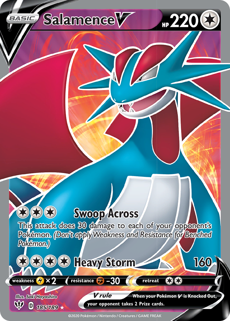 Salamence V (185/189) [Sword & Shield: Darkness Ablaze] | Rock City Comics