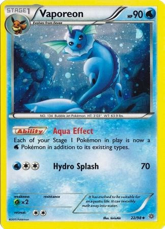 Vaporeon (22/98) (Cosmos Holo) [XY: Ancient Origins] | Rock City Comics