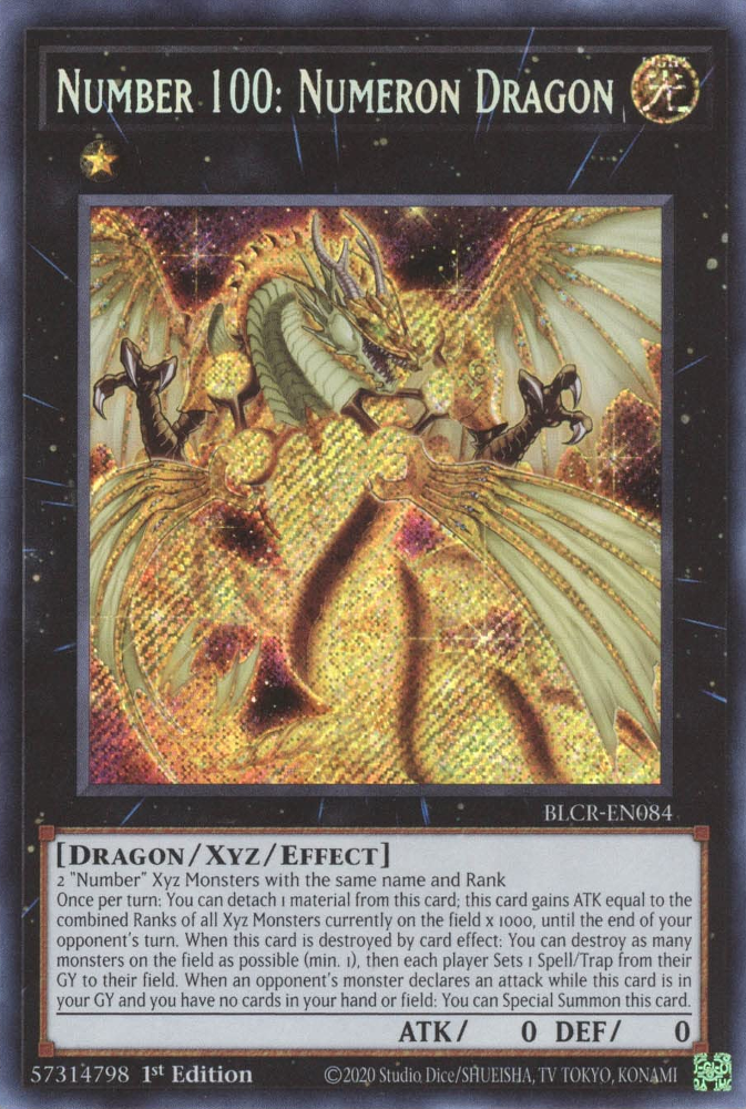 Number 100: Numeron Dragon [BLCR-EN084] Secret Rare | Rock City Comics