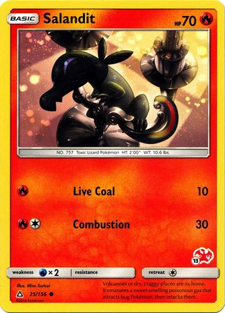 Salandit (25/156) (Charizard Stamp #13) [Battle Academy 2020] | Rock City Comics