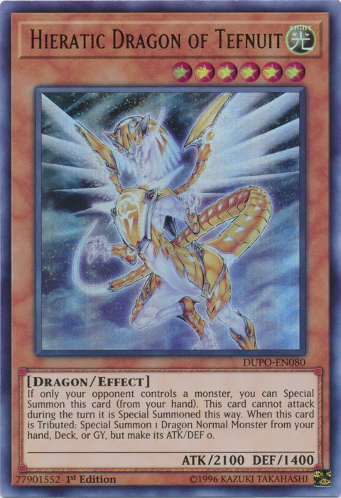 Hieratic Dragon of Tefnuit [DUPO-EN080] Ultra Rare | Rock City Comics