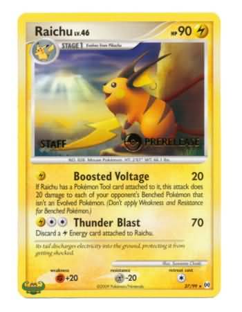 Raichu (27/99) (Staff Prerelease Promo) [Nintendo: Black Star Promos] | Rock City Comics