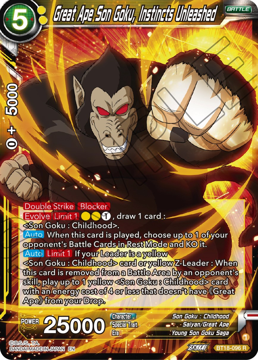 Great Ape Son Goku, Instincts Unleashed (BT18-096) [Dawn of the Z-Legends] | Rock City Comics