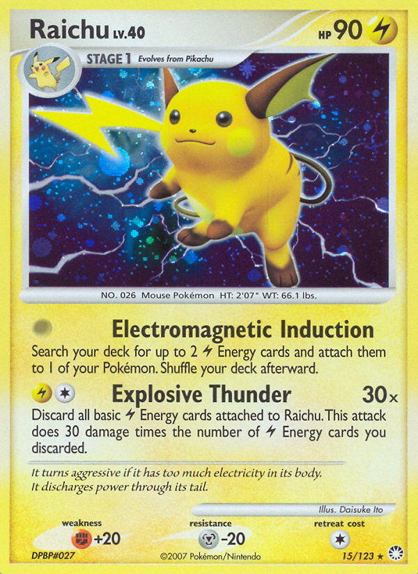 Raichu (15/123) [Diamond & Pearl: Mysterious Treasures] | Rock City Comics