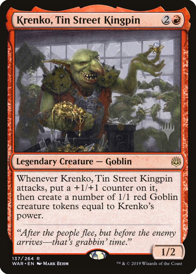 Krenko, Tin Street Kingpin (Promo Pack) [War of the Spark Promos] | Rock City Comics