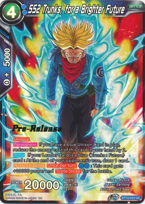 SS2 Trunks, for a Brighter Future (BT10-043) [Rise of the Unison Warrior Prerelease Promos] | Rock City Comics