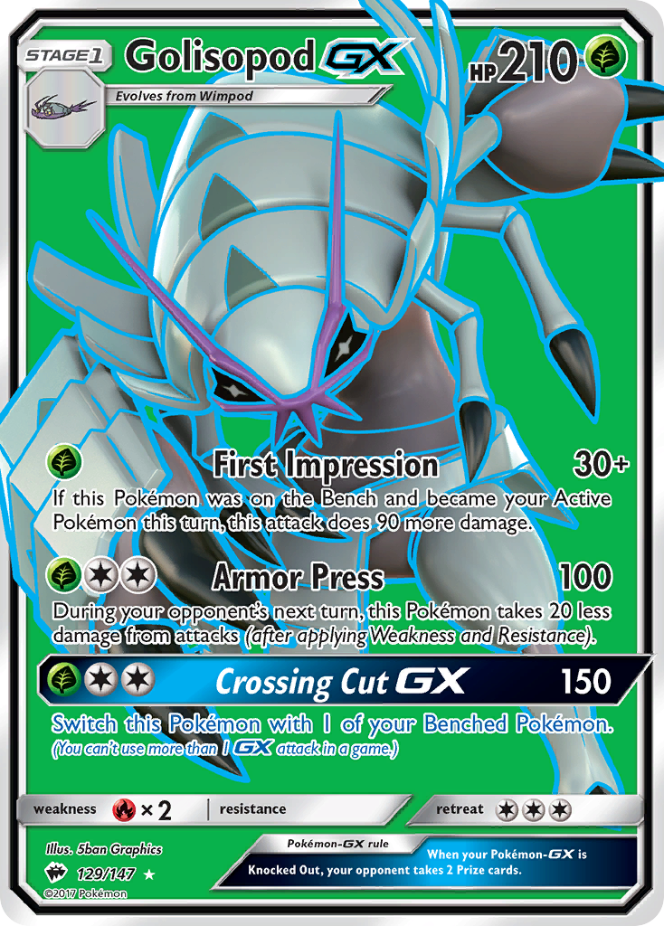 Golisopod GX (129/147) [Sun & Moon: Burning Shadows] | Rock City Comics