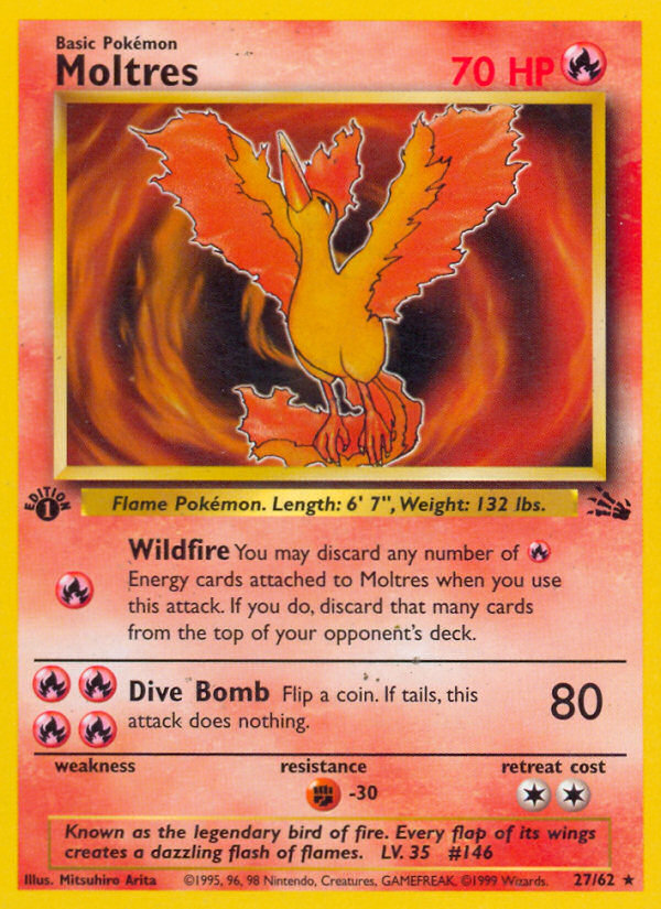 Moltres (27/62) [Fossil 1st Edition] | Rock City Comics