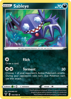 Sableye (105/185) [Sword & Shield: Vivid Voltage] | Rock City Comics