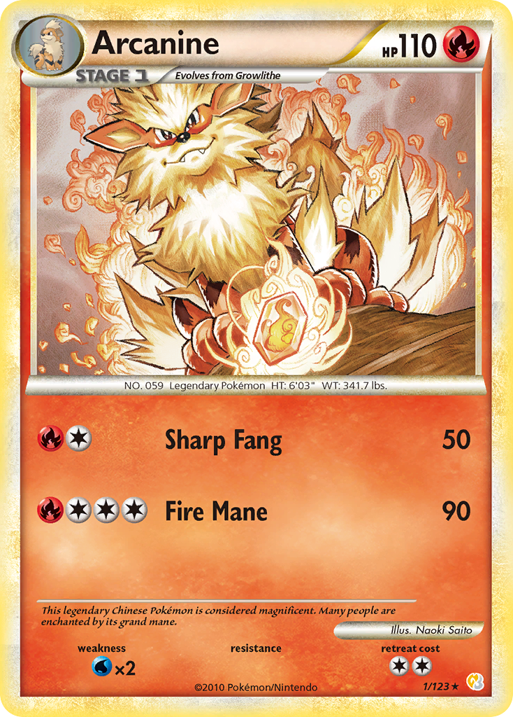 Arcanine (1/123) [HeartGold & SoulSilver: Base Set] | Rock City Comics