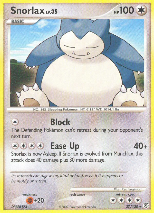 Snorlax (37/130) [Diamond & Pearl: Base Set] | Rock City Comics