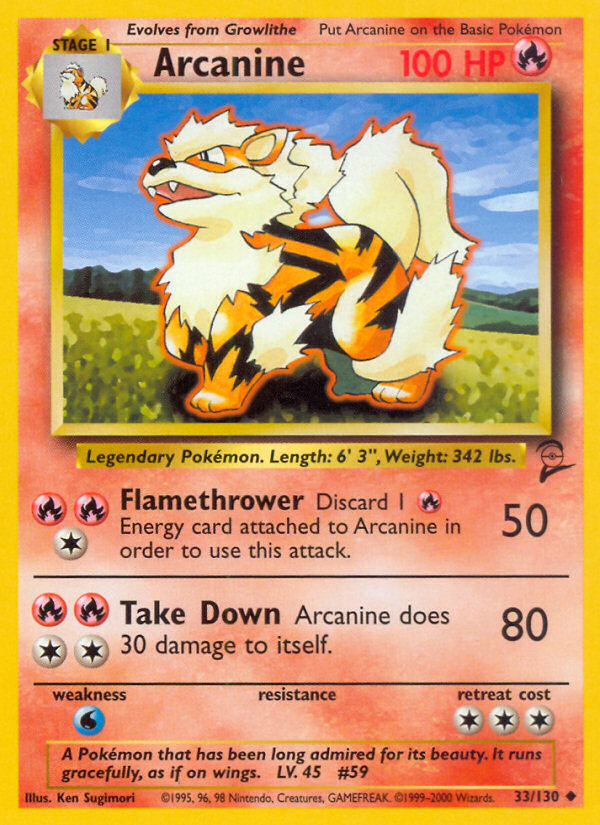 Arcanine (33/130) [Base Set 2] | Rock City Comics