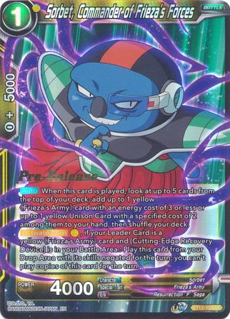 Sorbet, Commander of Frieza's Forces (BT12-104) [Vicious Rejuvenation Prerelease Promos] | Rock City Comics