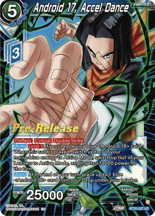 Android 17, Accel Dance (BT20-027) [Power Absorbed Prerelease Promos] | Rock City Comics